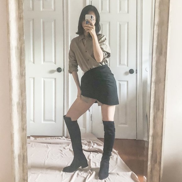 Browns Couture Suede Over-the-knee Boots in Navy - Picture 11 of 11